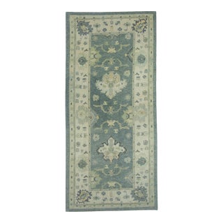 Turkish Oushak Rug 5'4" x 11'6" #18064 For Sale