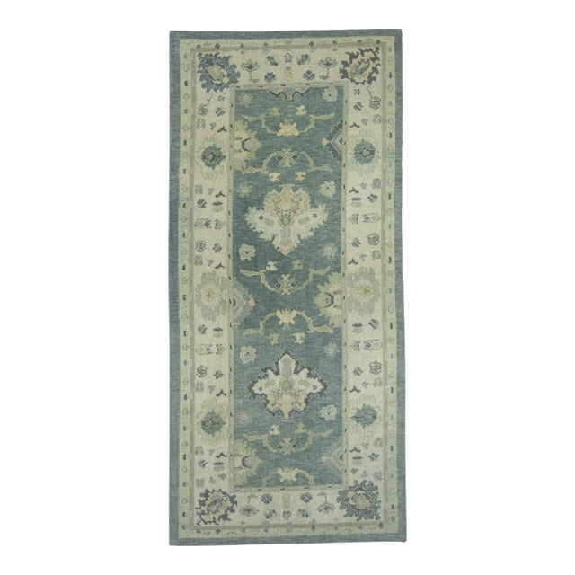 Turkish Oushak Rug 5'4" x 11'6" #18064 For Sale