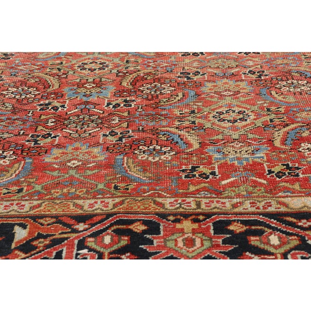 Early 20th Century Antique Persian Heriz Rug - 08'00 X 09'09 For Sale - Image 5 of 9