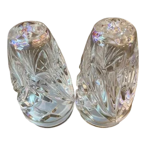 Gorham Cherrywood Lead Crystal Salt and Pepper Shaker Set Early 20th Century