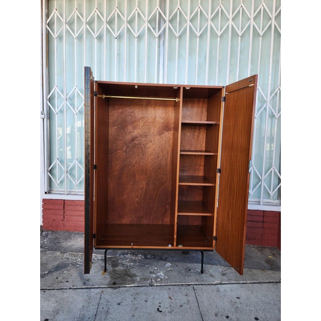 Mid Century Modern Teak Armoire For Sale - Image 9 of 11