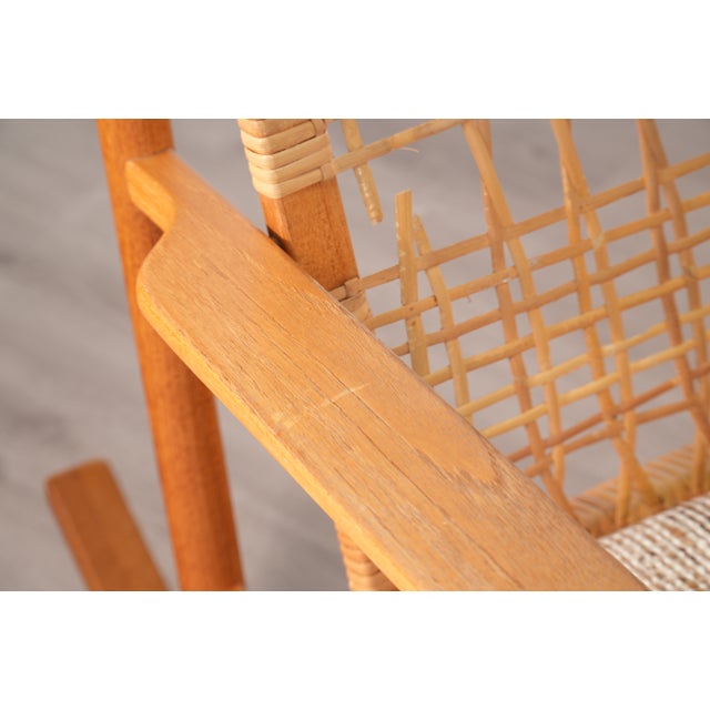 1960s Attributed to Hans Olsen for Juul Kristensen Model 532-a Teak and Cane Rocking Chair - Denmark For Sale - Image 9 of 9