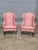 Queen Anne Pair of Late 20th Century Southwood Mahogany Queen Anne Style Wing Chairs Silk Damask Fabric For Sale - Image 3 of 11