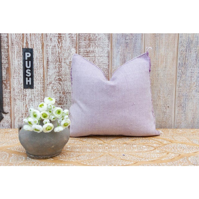 Lavender Rimi Moroccan Silk Rug Pillow For Sale - Image 8 of 10