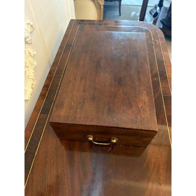 Wood Antique Georgian Mahogany Writing Slope Box with Fitted Interior and Secret Compartment, 1820 For Sale - Image 7 of 11