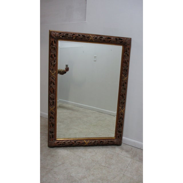 1990s Labarge Pierce Carved Italian Regency Wall Console Mirror For Sale - Image 5 of 12