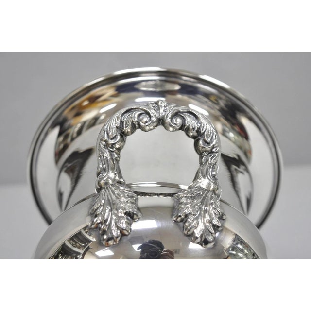Vintage Regency Silver Plated Trophy Cup Urn Bar Champagne Chiller Ice Bucket For Sale - Image 10 of 11