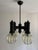 Mid-Century Modern Four-Light Chandelier with Glass Shades from Svetila Kozole, Yugoslavia, 1975 For Sale - Image 6 of 18