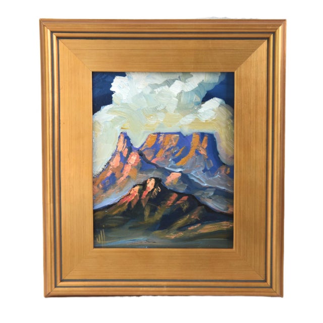 2020s William Hawkins Clouds & Landscape Oil Painting Including the Antiqued Gold Wood Frame For Sale - Image 5 of 5