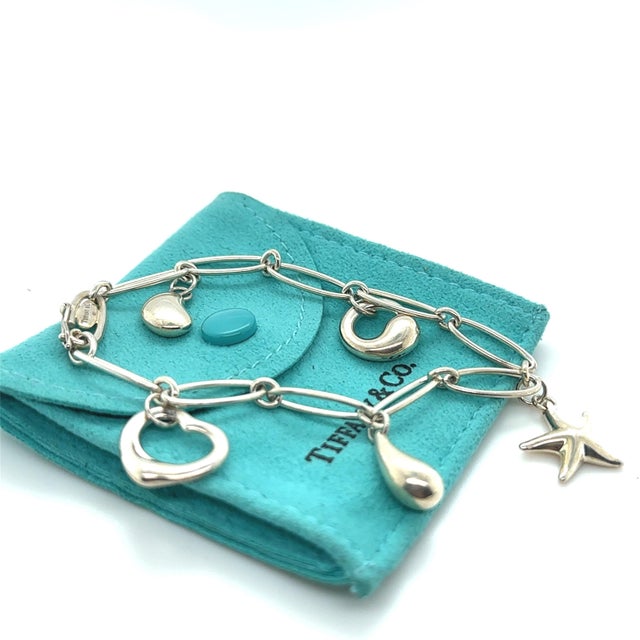 Tiffany & Co. Sterling Silver Elsa Peretti Five-Charm Bracelet 17.08g For Sale - Image 6 of 7
