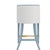 Worlds Away Matthew Izzo Home Matte Light Blue Lacquer Klismos Leg Counter Stool With White Performance Linen and Brass Foot Rail For Sale - Image 4 of 6