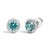 Immerse yourself in the allure of these exquisite 10K white gold stud earrings, each centered with a captivating 5mm...