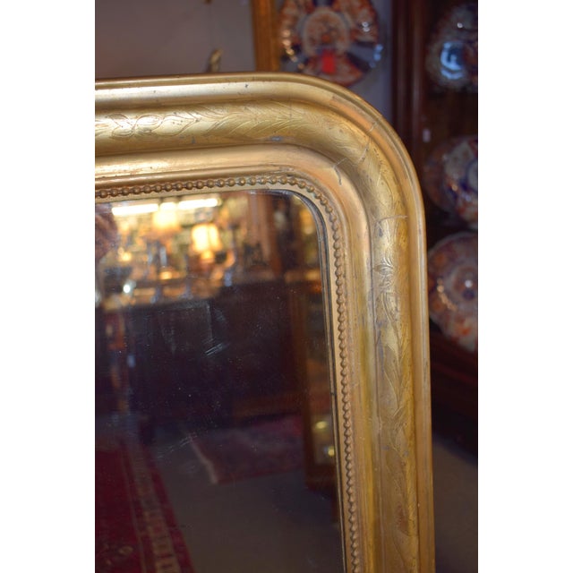 French 19th-Century French Gold Leaf Louis Philippe Mirror For Sale - Image 3 of 5