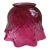 Mid-Century Fenton Style Diamond Quilted Cranberry Glass Ruffled Lamp Shade For Sale