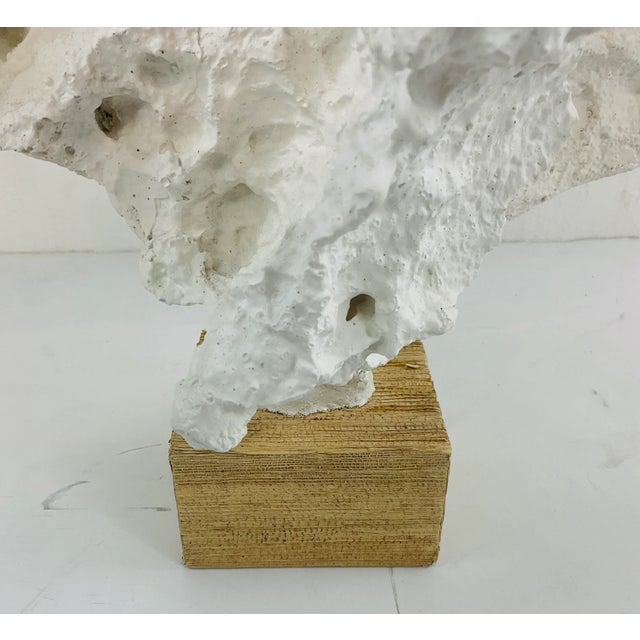 Original retail $750, stylish Made Goods Modern Faux Coral Folau Sculpture, light wood base, showroom floor sample