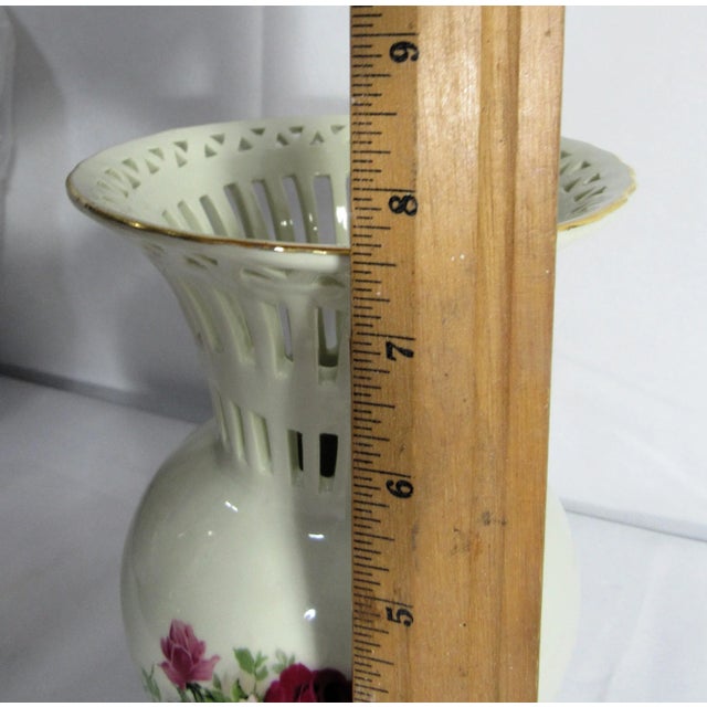 Ceramic Mid-Century Formalities Victorian Rose Vase For Sale - Image 7 of 12