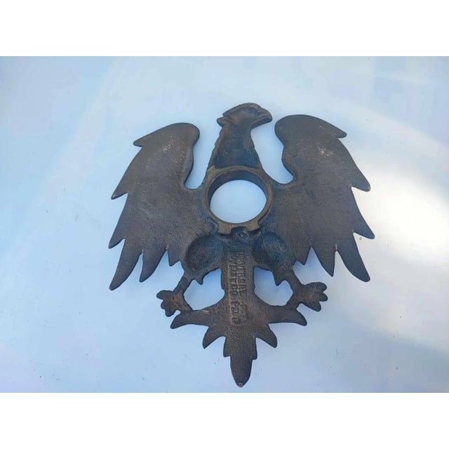 1950s Vintage Art Deco Bronze USA Eagle Clock For Sale - Image 5 of 9