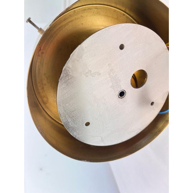 Art Glass and Brass Ceiling Light from Kamenicky Senov, 1970s For Sale - Image 9 of 10