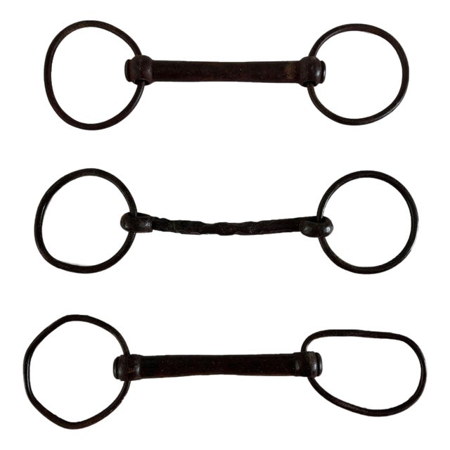 1900s Antique Horse Bits, Set of 3 For Sale