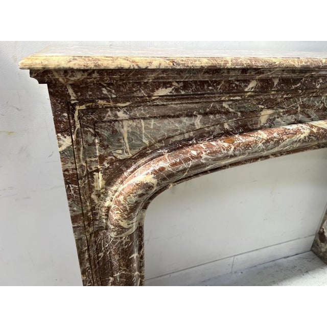 Louis XIV Style Fireplace in Speckled Red Marble, 19th Century For Sale - Image 9 of 16