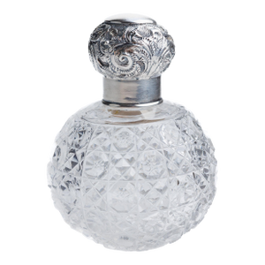 Victorian Sterling Silver-Mounted Cut Crystal Perfume Bottle