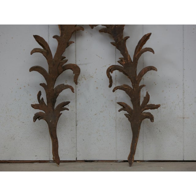 Wood Pair of Italian 1820s Carved Giltwood Wall Fragments Depicting Scrolling Foliage For Sale - Image 7 of 9