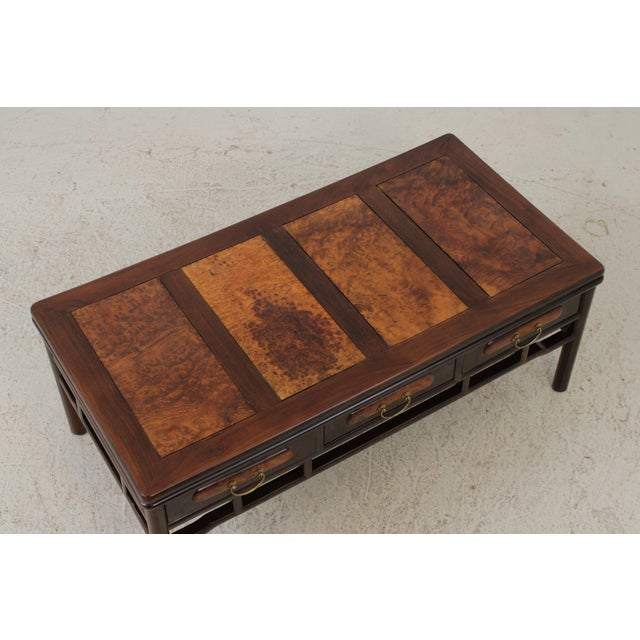 Brown Vintage Chinese Rosewood & Walnut Coffee Table For Sale - Image 8 of 12