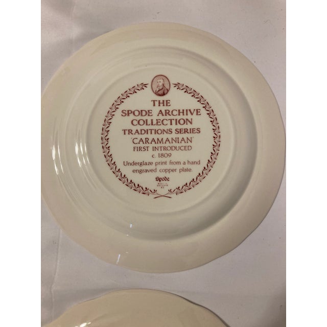 1990s Spode Archive Collection Red Transferware Plates, Castle & Caramanian, Set of 2 For Sale - Image 5 of 6