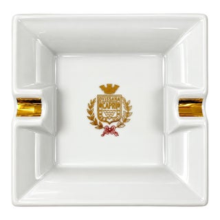 Vintage Grand Hotel Quisisana Capri Italy White Porcelain Ashtray Catchall Dish For Sale