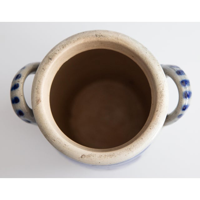 Paint Antique Westerwald German Salt Glazed Stoneware Crock For Sale - Image 7 of 9