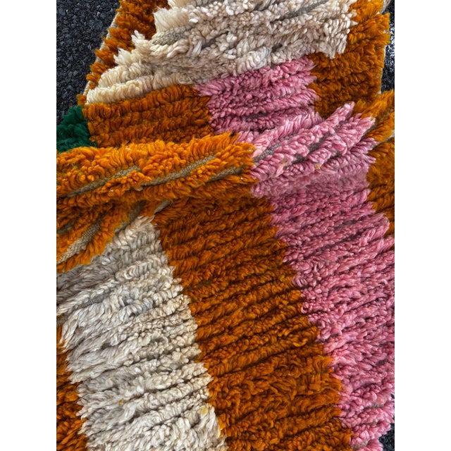 Orange Moroccan Boujad Wool Runner with Graphic Design, 1990 For Sale - Image 8 of 10