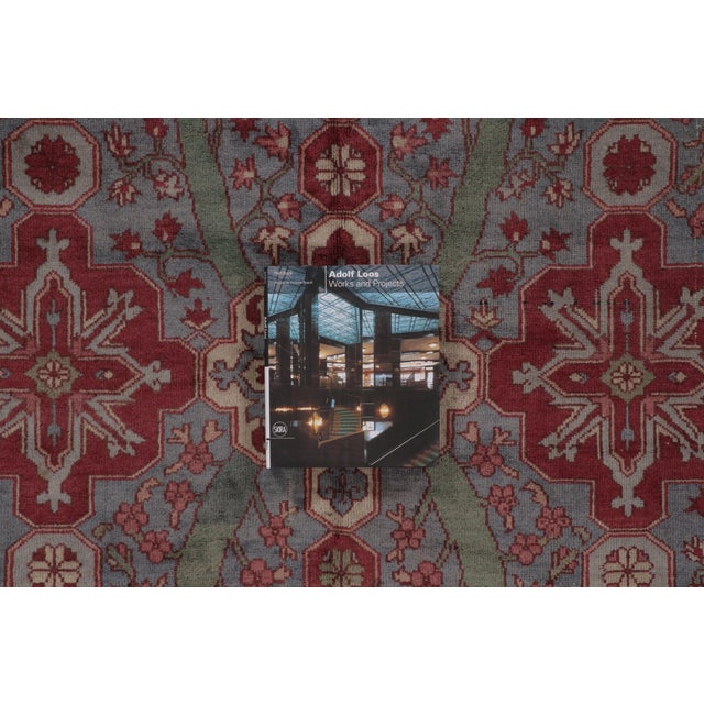 Textile Antique Ghiordes Square Rug With Floral Lattice in Multicolour - Rug & Kilim For Sale - Image 7 of 10