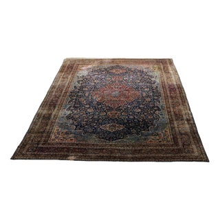 Antique Mashad Rug in Wool For Sale