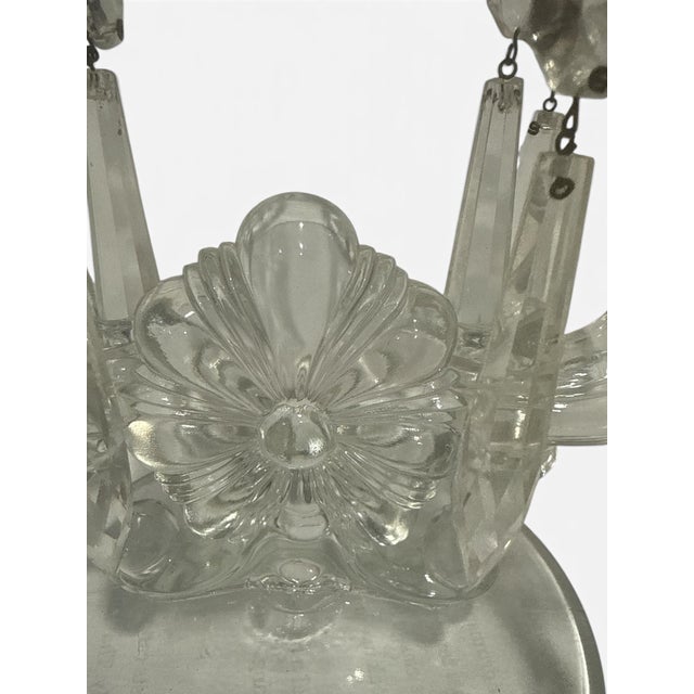 Vintage Hollywood Regency Crystal Prism Double Glass Candlestick Holders – Pair For Sale In Buffalo - Image 6 of 7