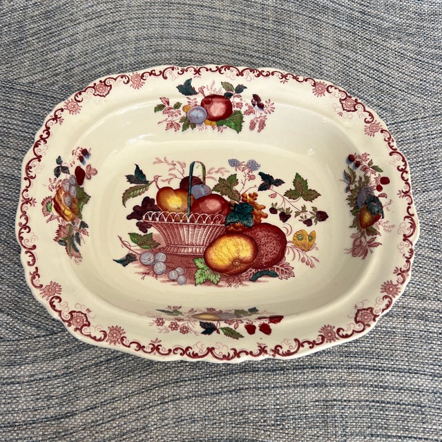Antique English Masons antique fruit basket serving bowl