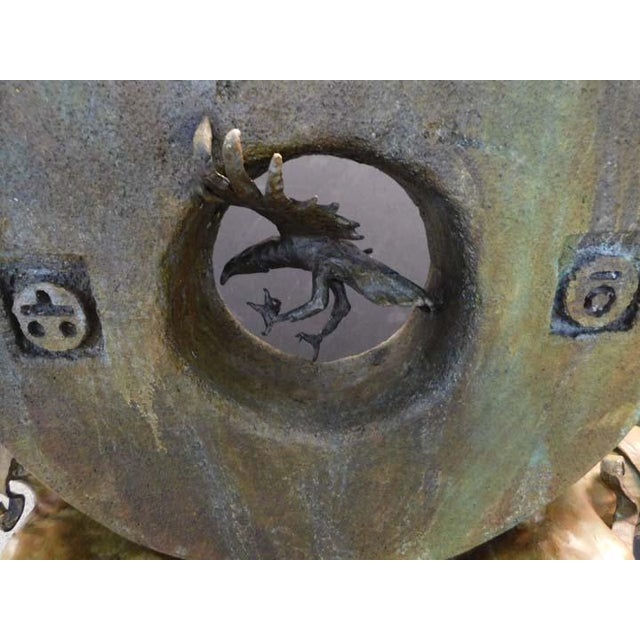 Renzo "The Stone of Relationship" Bronze Sculpture Hand Signed For Sale - Image 11 of 13