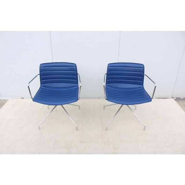 Arper Italian Modernism Lievore Altherr Molina for Arper Catifa Swivel Chairs - A Pair For Sale - Image 4 of 18