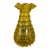 1950s Mid Century Italian Toscany Zena Empoli Glass Canary Vaseline Yellow Hobnail Vase - 9" For Sale