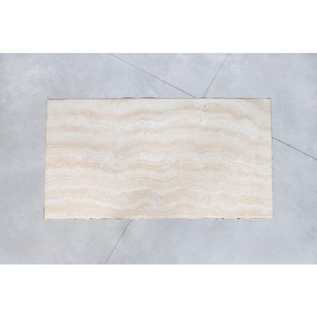 1970s Italian Modernist Live Edge Travertine Coffee Table by Stone International For Sale - Image 9 of 11