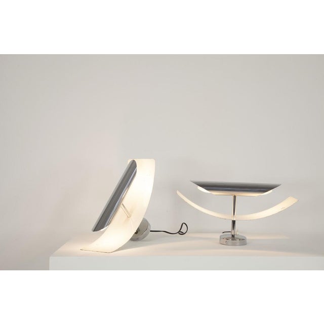 Wall Lamps in White Painted Aluminum and Chrome, Italy, 1970s, Set of 5 For Sale - Image 10 of 18