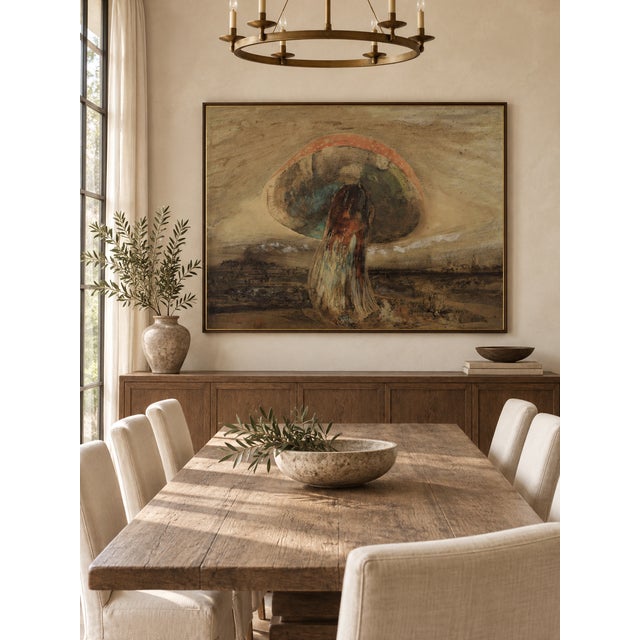 Bunny Williams Home 1850 Vintage Mushroom Art Print by Victor Hugo, Surreal Botanical Wall Art - 48" X 36" For Sale - Image 4 of 8