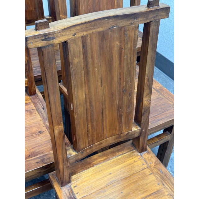 Brown Handcrafted Dining Chairs, Set of Six For Sale - Image 8 of 12