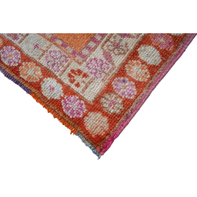 Vintage Hand Knotted Kurdish Tribal Runner For Sale - Image 10 of 11