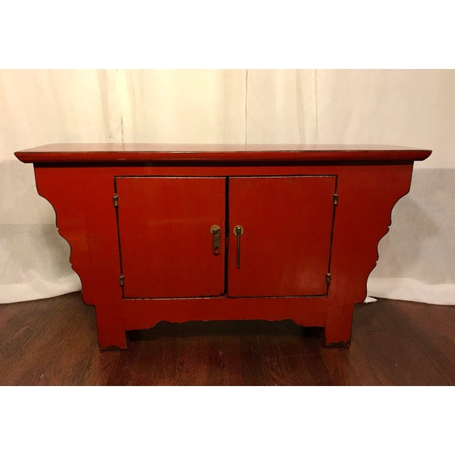 20th Century Chinese Medium Sized Cinnabar Lacquered Sideboard Buffet Alter For Sale - Image 11 of 11