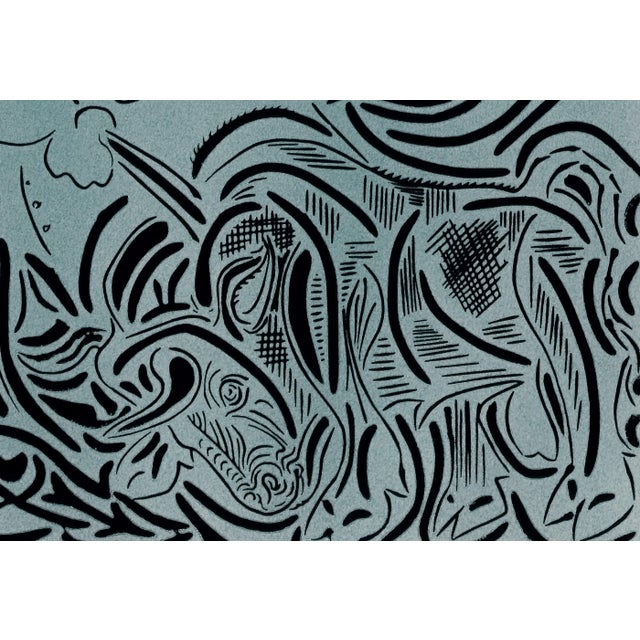 Abstract 1962 Pablo Picasso Linocut Engraving "Picador Goading Bull (White)" For Sale - Image 3 of 9