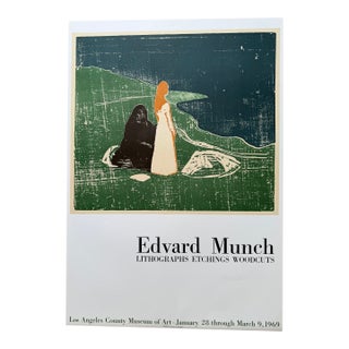 Edvard Munch (1863–1944), Two Women on the Shore” Exhibition Poster (1969, Lacma),mourlot Studio Lithograph, Printed in France For Sale