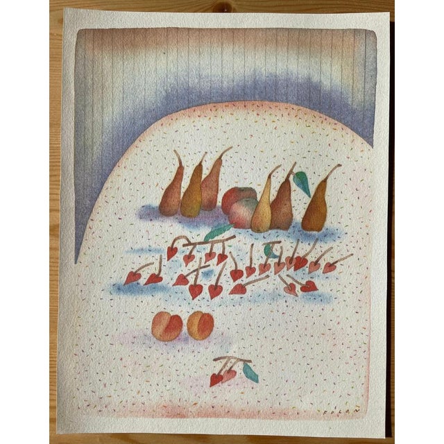 Jean-Michel Folon (1934-2005) Still Life with Fruit Color heliogravure Signed in the plate On wove paper, 18 x 24 cm...