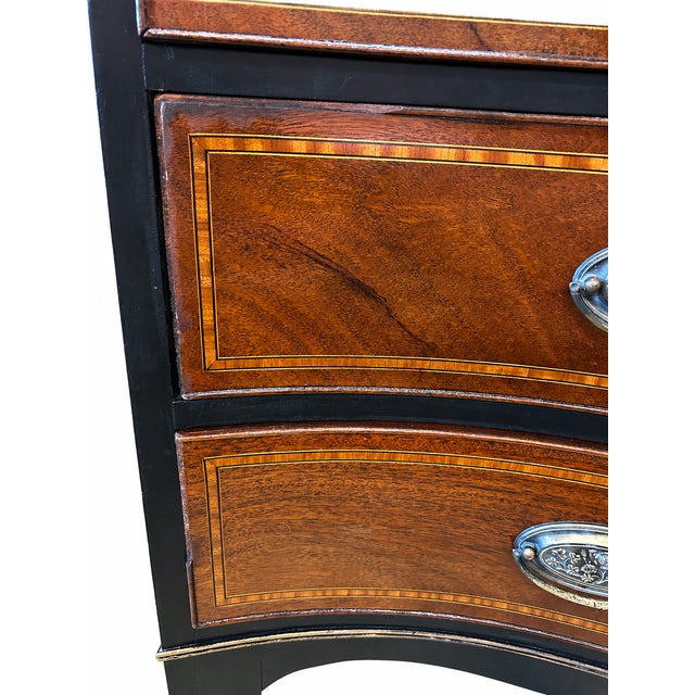 Vintage Heritage Henredon Serpentine Dresser With Inlaid Mahogany Drawers For Sale - Image 12 of 12