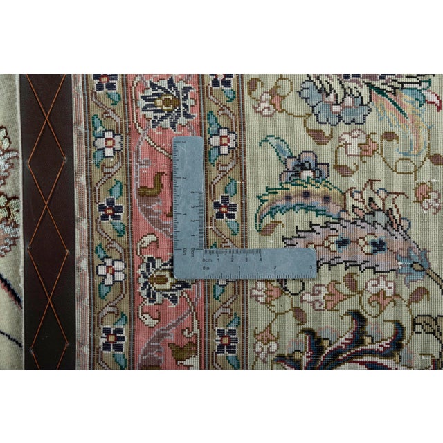 Hand-Knotted Tabriz 50 Raj Rug with Silk Content For Sale - Image 10 of 11