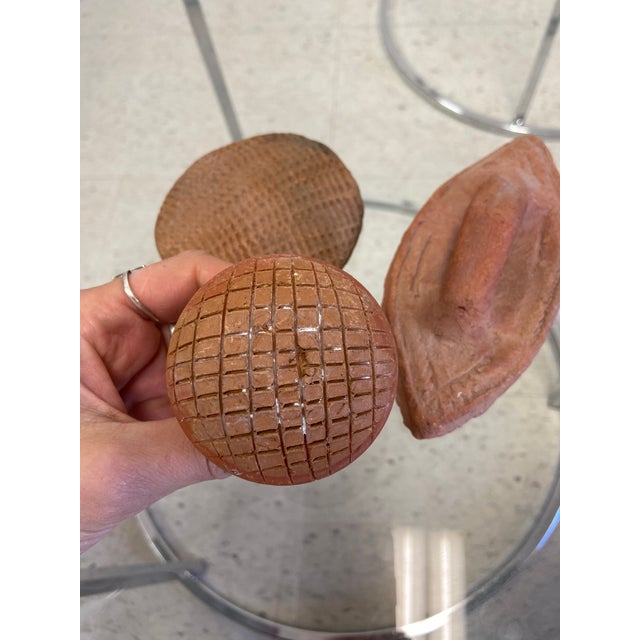 19th Century Antique Native American Style Clay Pottery Stamping Tool Pieces - Set of 3 For Sale - Image 5 of 8